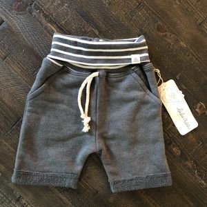 Lulu + Roo Charcoal and Charcoal Stripe Boy Shorts